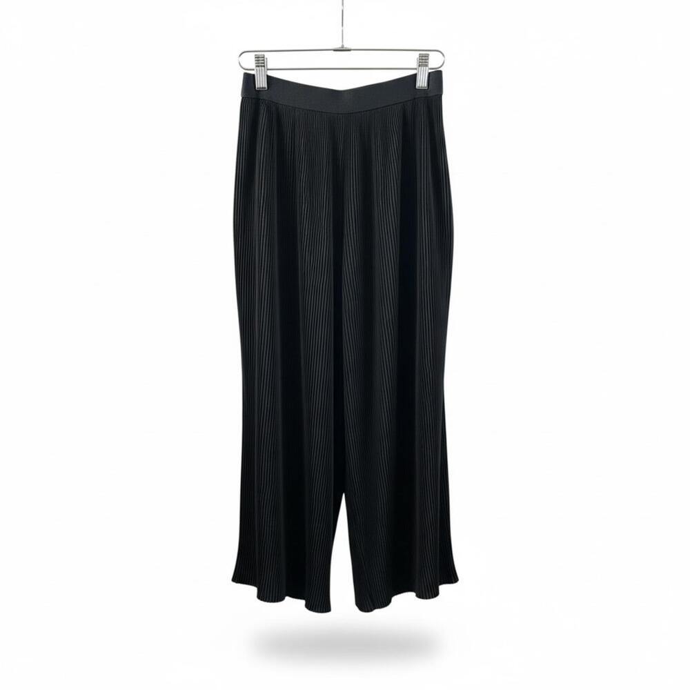 ZARA Black Micro Pleated Gaucho Culotte Cropped Wide Leg Pants Women’s XS/SM